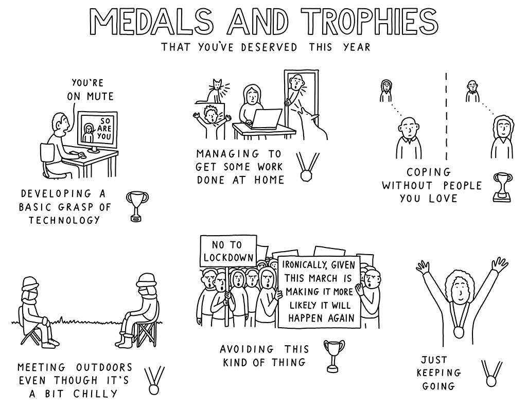 medals and trophies red
